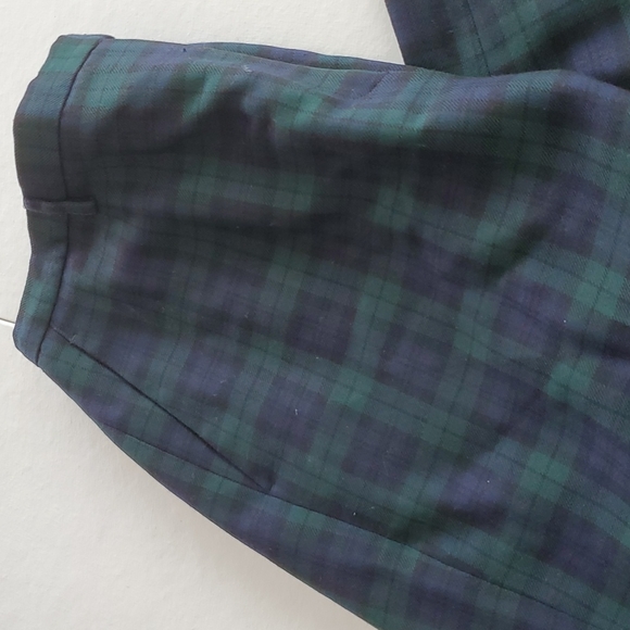PENDLETON Wool Plaid Green Navy Blue Tartan Pants Size 18 - Picture 7 of 8